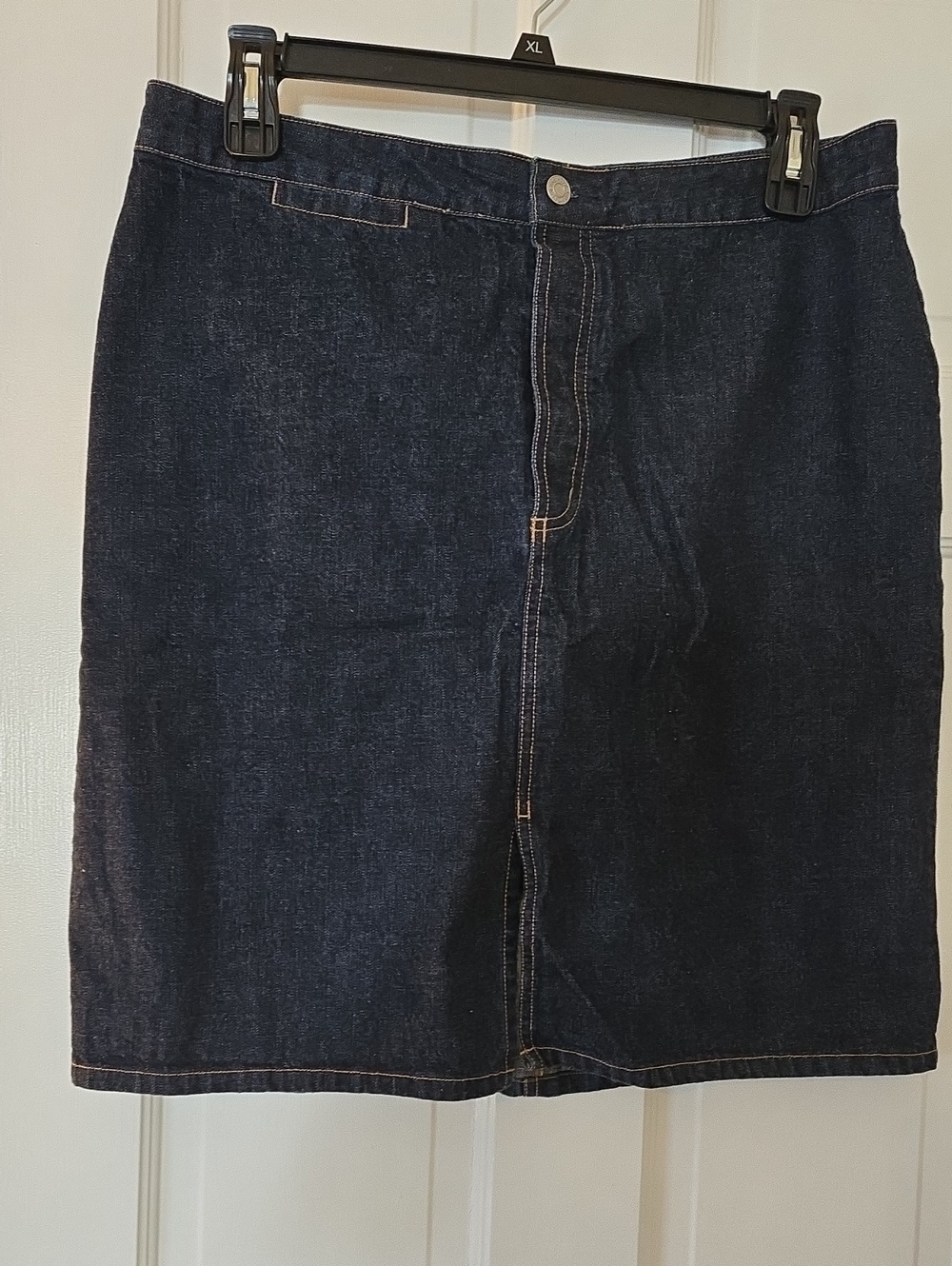 Women's Dark Indigo Denim Jeans Skirt - Casual Straight Fit